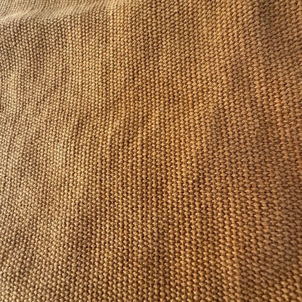 West Elm Cotton Canvas Pillow Cover Honey Gold Rust Cotton Jute Pattern Blocked